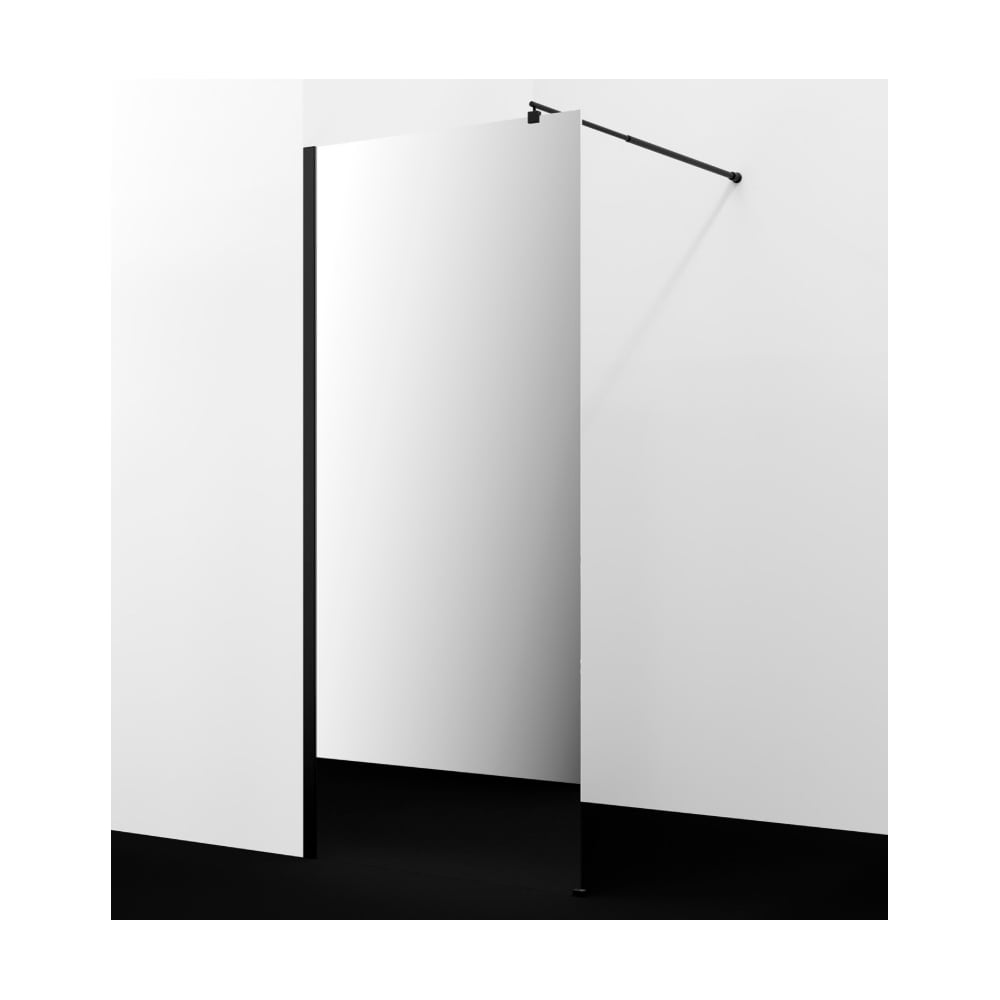 Изображение товара Душевая перегородка WasserKraft Rur 30W39MB-MR зеркальное стекло черный профиль