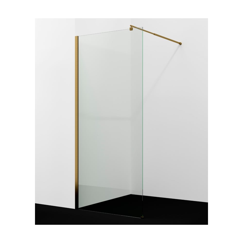 Изображение товара Душевая перегородка WasserKraft Rur 30W40BG прозрачное стекло с золотым профилем