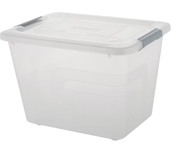 Изображение товара Ящик Blocker п/п 381х290х273 18л, для хранения, с крышкой, на клипсах, натуральный 38105