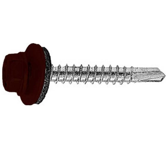 Изображение товара Саморез кровельный Admiral Stars 5.5 х 38, RAL 8017 темно-корич, 1 ящик 2500 шт 54397651
