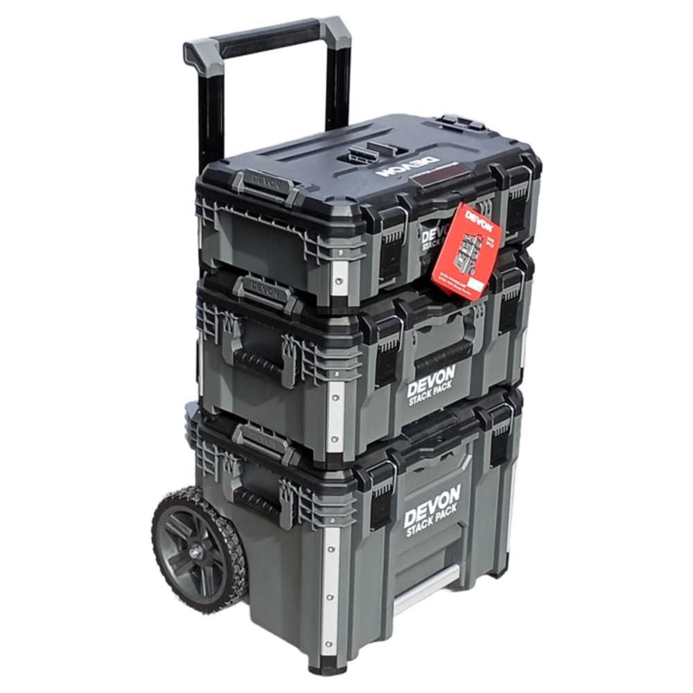 Изображение товара Набор модульных ящиков для инструмента DEVON 3 шт на колесах D-TBS-3G