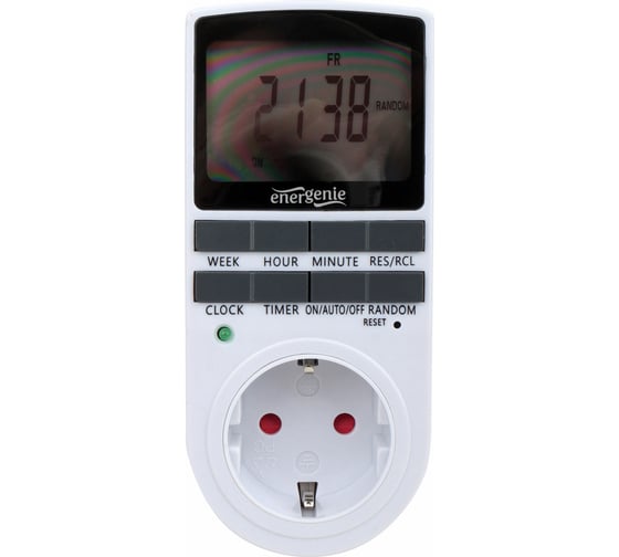 Изображение товара Электрический таймер Energenie LCD-дисплей 2,3″, белый EG-SST-01