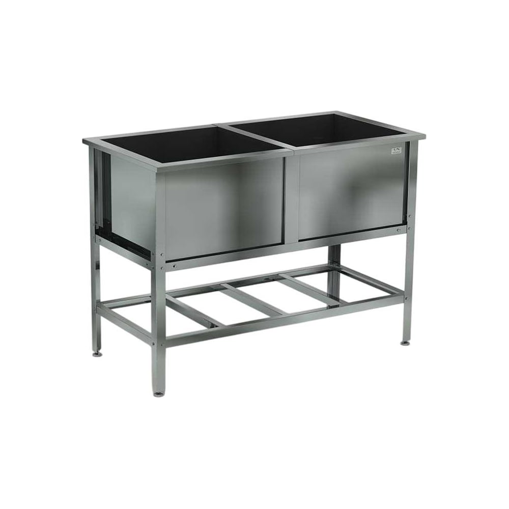 Изображение товара Кобор моечная ванна двухсекционная сварная 700x700 мм нержавейка ВМС/2-154/80/430