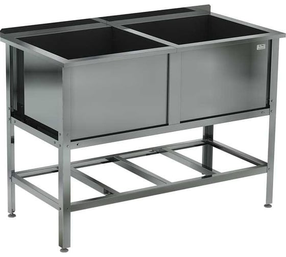 Изображение товара Ванна моечная двухсекционная сварная Kobor с бортом, ВМСБ/2-120/63 4544