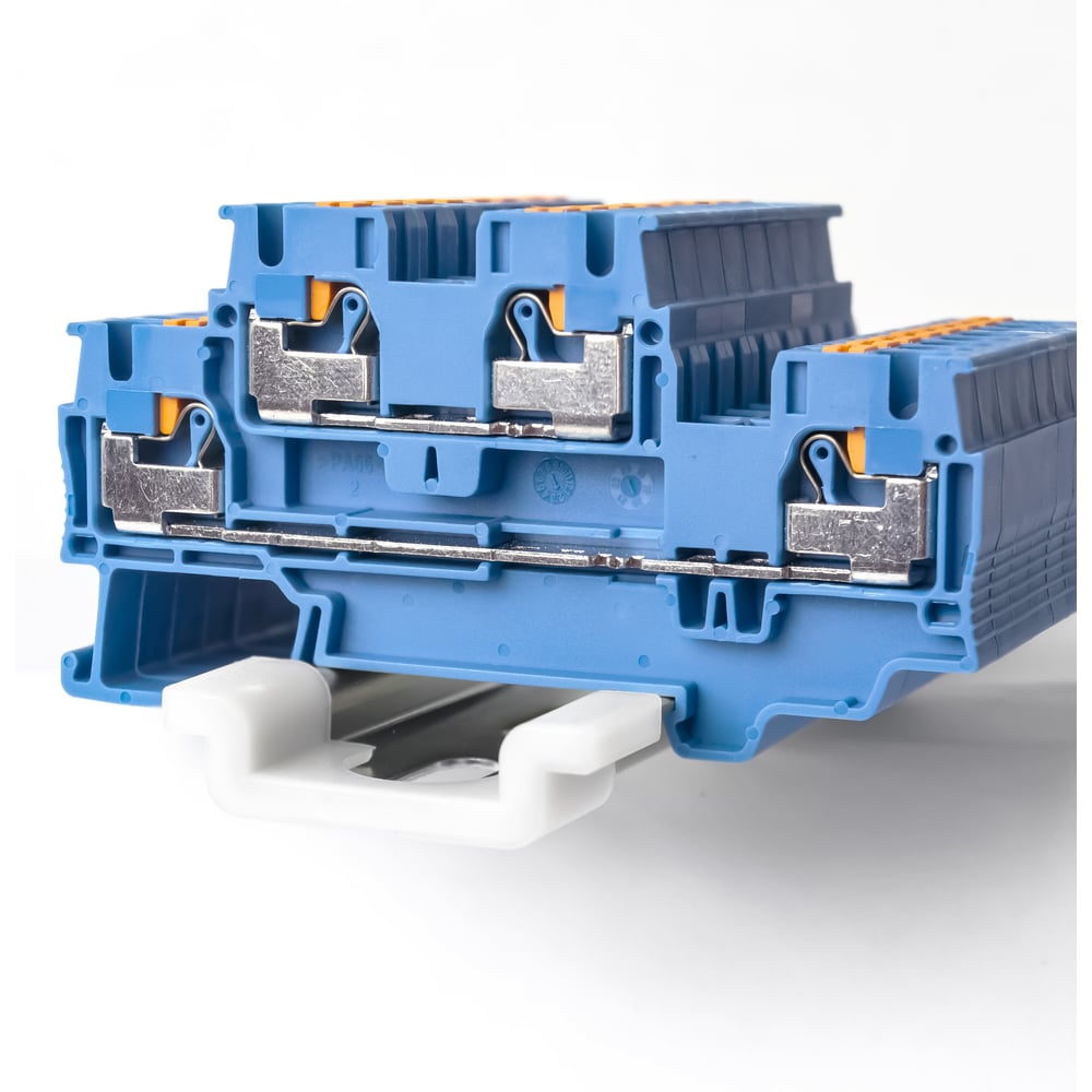 Изображение товара Клемма RYK 4 D BU-V0 для подключения проводов 4 мм2 огнестойкая синяя