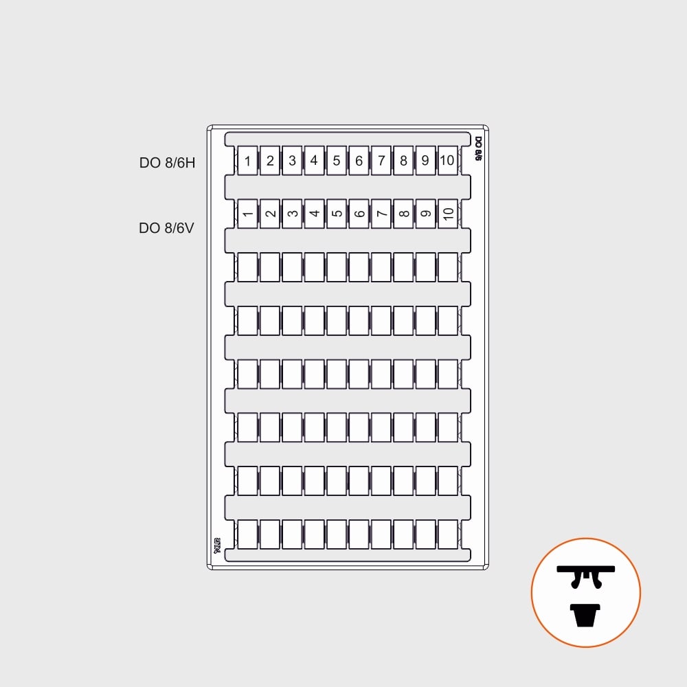 Изображение товара Набор маркировки KLR / DO для клемм 8x6мм - 2шт.