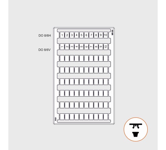 Изображение товара Набор маркировки KLR / DO 8/6 для клемм 8x6мм 2шт. 20158060