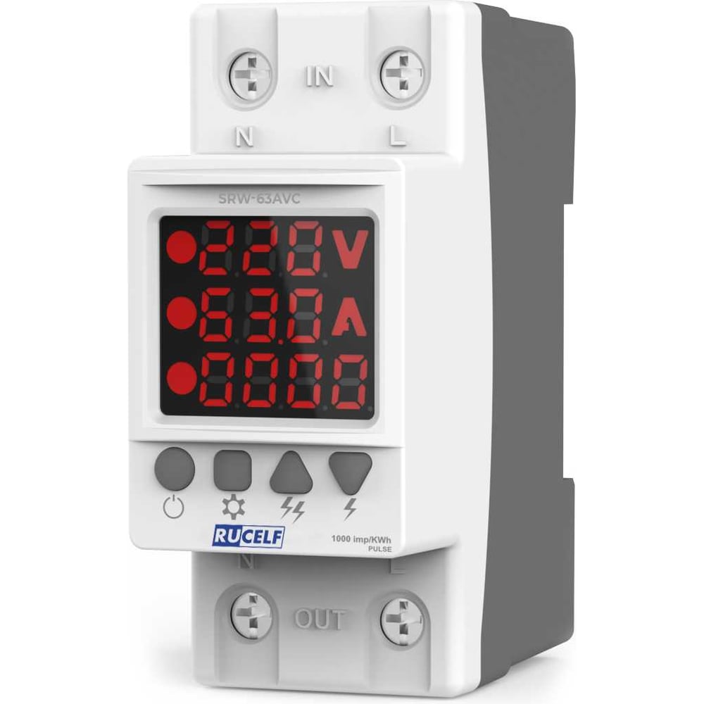 Изображение товара Реле напряжения и тока RUCELF SRW-63AVC со счетчиком