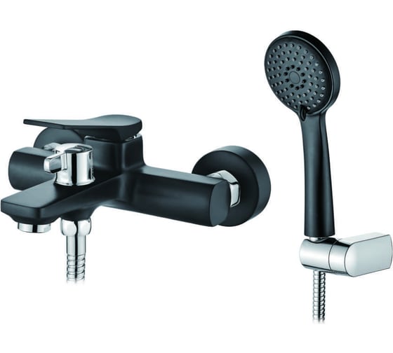 Изображение товара Смеситель для ванны LEDEME короткий излив, дивертор в корпусе, черный L3275B 808466