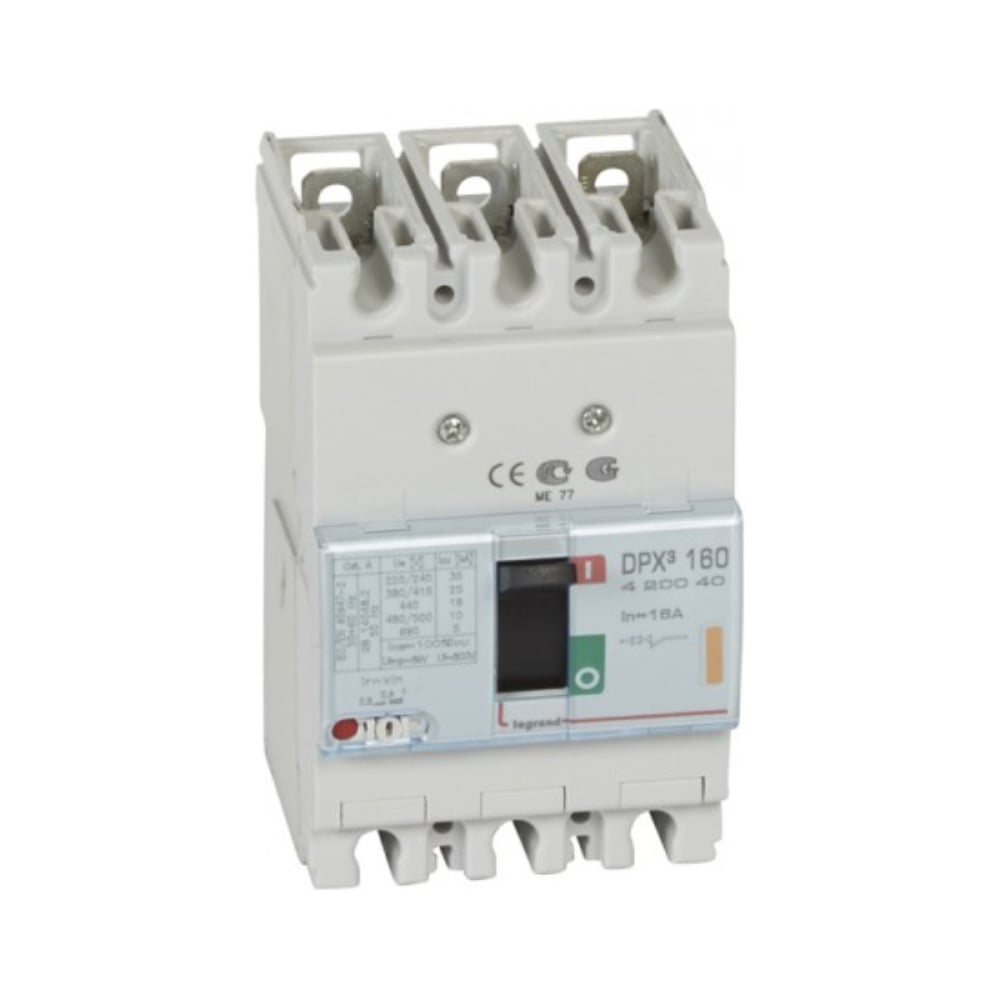 Изображение товара Автоматический выключатель Legrand DPX³ 160 термомагнитный 25 кА 400 В 3П 16 А
