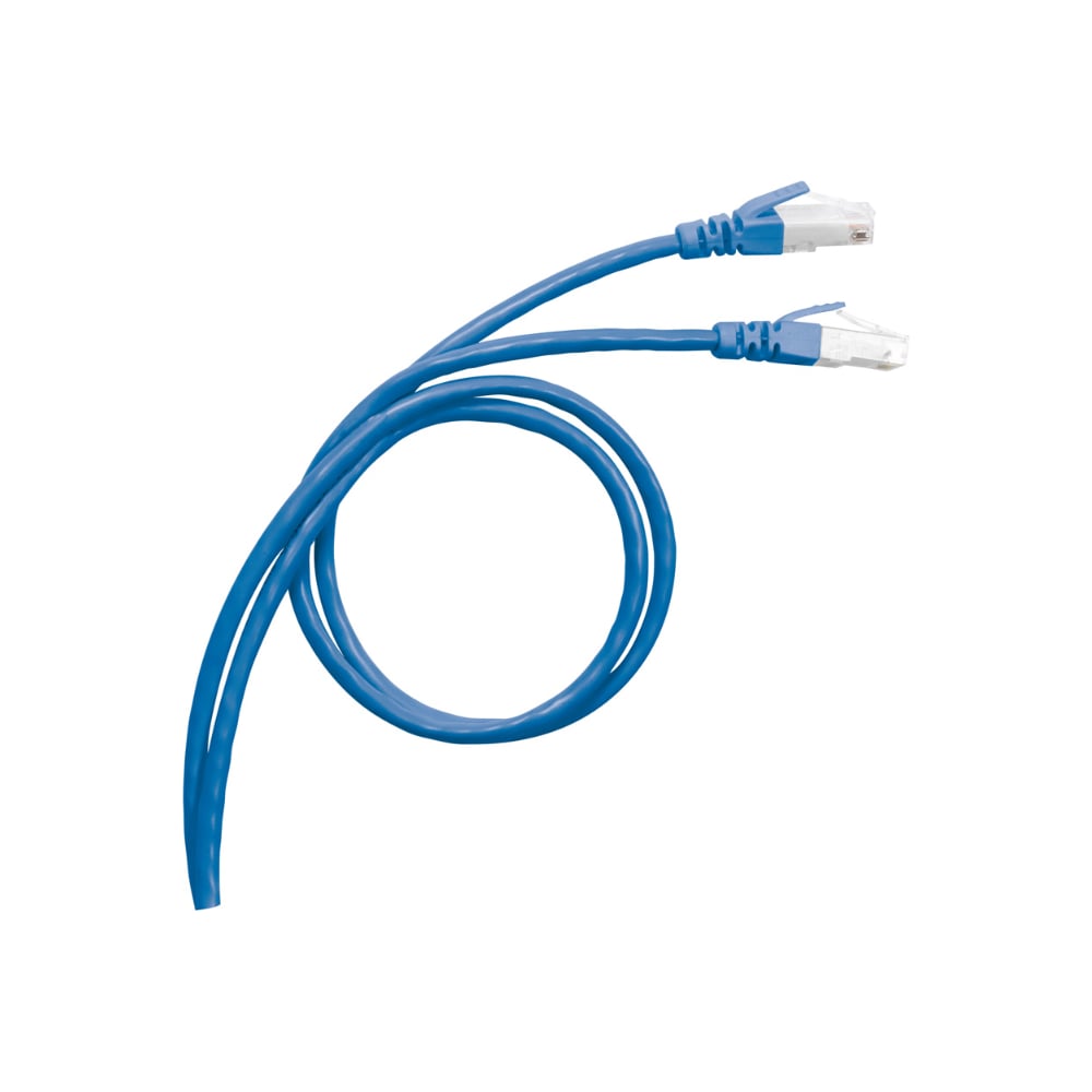 Изображение товара Шнур коммутационный Legrand RJ 45 - категория 6 - SF/UTP - PVC - экранированный - 1 м - голубой 051752