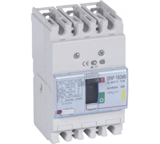 Изображение товара Автоматический выключатель Legrand DPX³ 160 - магнитный расцепитель - 16 кА - 400 В~ - 3П - 50 А 420712