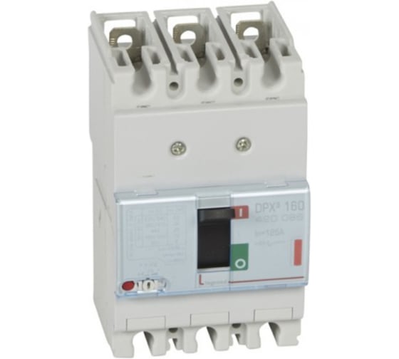 Изображение товара Автоматический выключатель Legrand DPX³ 160 - термомагнитный расцепитель - 36 кА - 400 В~ - 3П - 120 А 420086