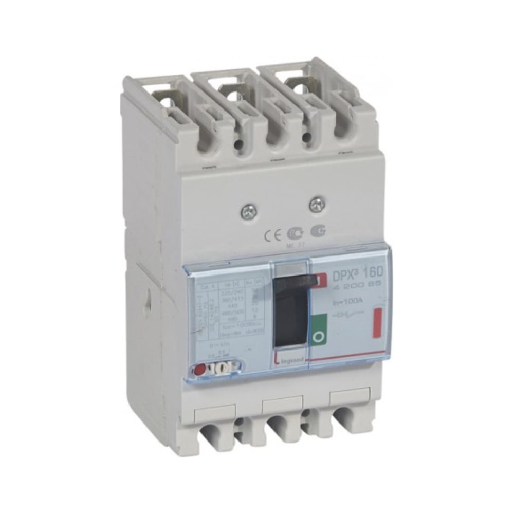 Изображение товара Автоматический выключатель Legrand DPX³ 160 3П 100А 36 кА бесшумный защитный автомат