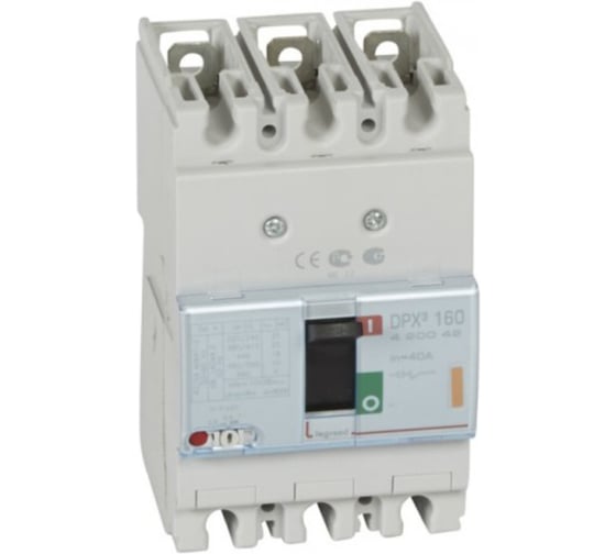 Изображение товара Автоматический выключатель Legrand DPX³ 160 - термомагнитный расцепитель - 25 кА - 400 В~ - 3П - 40 А 420042
