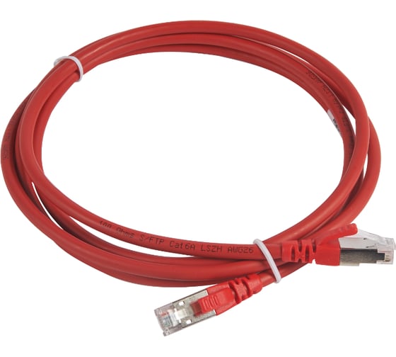 Изображение товара Шнур коммутационный Legrand RJ 45 - категория 6a - S/FTP - LSZH - экранированный - 2 м - красный 051871