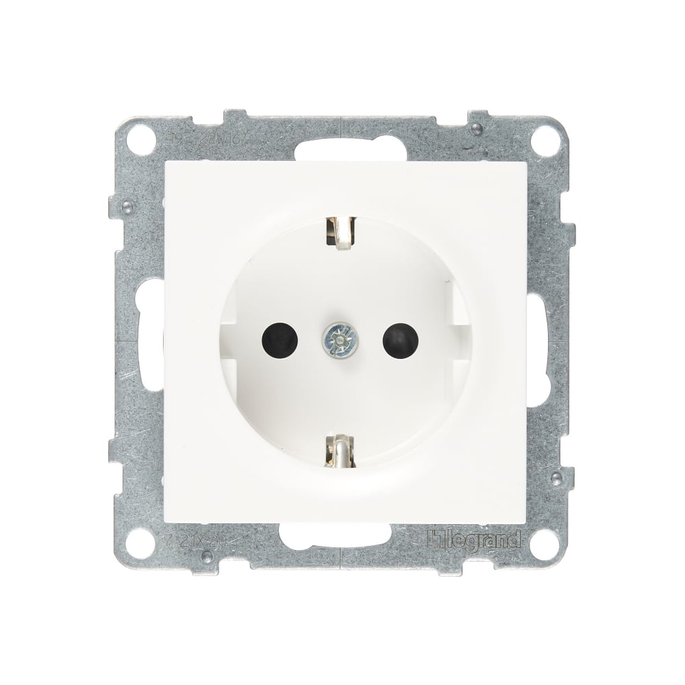 Изображение товара Силовая розетка Legrand SUNO 2К+З 16А 250В с защитными шторками, безвинтовые зажимы, белая