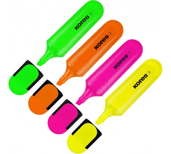 Изображение товара Маркер выделитель текста Kores набор 4 цвета, 0.5-5 мм 36140.02 1280162