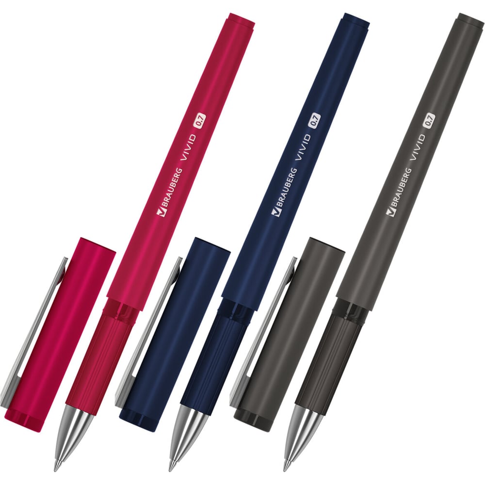 Изображение товара Шариковая ручка BRAUBERG VIVID с грипом 24 шт синяя, стержень 0,7 мм