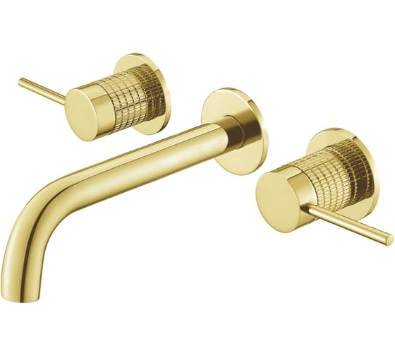 Изображение товара Смеситель для раковины VINCEA Groove встраиваемый, брашированное золото VBFW-4G1BG4