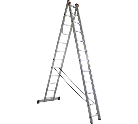 Изображение товара Алюминиевая двухсекционная лестница ООО "РИЗ" 2х12 LAD2X12
