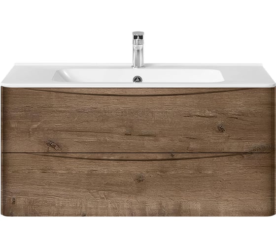 Изображение товара База под раковину VINCEA Paola 1000 подвесная, 2 выкатных ящика soft close, V.Oak. VMC-2P100VO