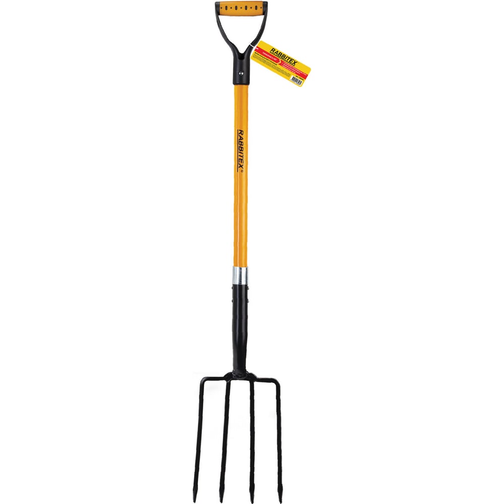 Изображение товара Вилы копальные стальные RABBITEX 19х28см L=115см стекловолокно V-ручка