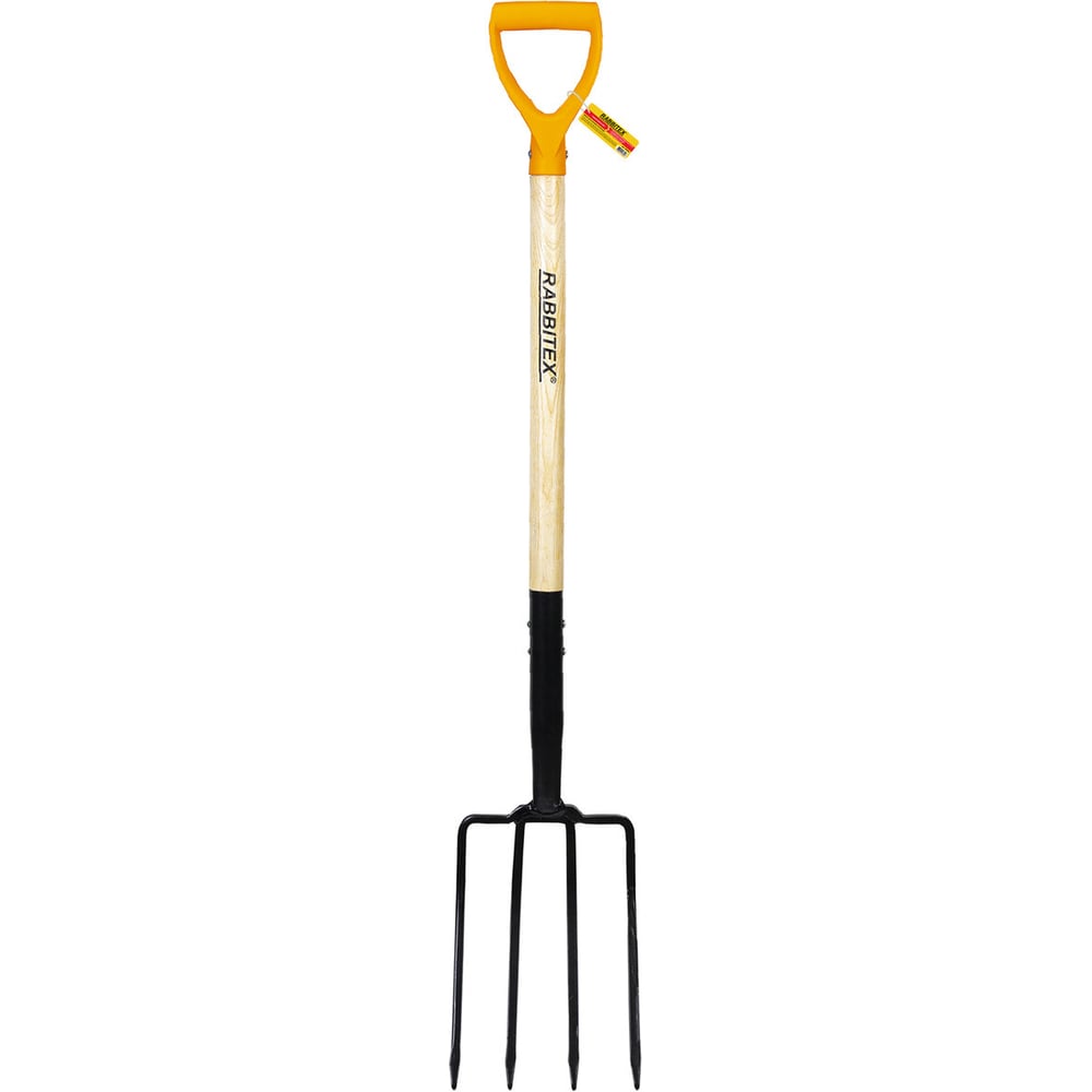 Изображение товара Вилы копальные стальные RABBITEX 19х28см L115см деревянный черенок V-ручка