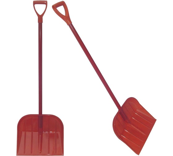 Изображение товара Лопата снеговая RUSСАД поликарбонат КУПЕЧЕСКАЯ стальной черенок пластиковая V-ручка 380x440x1400мм 11733