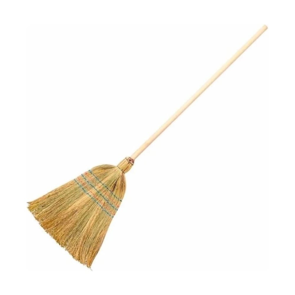 Изображение товара Веник-метла IMPERA сорго 5-и прошивная с деревянным черенком упаковка 25 штук
