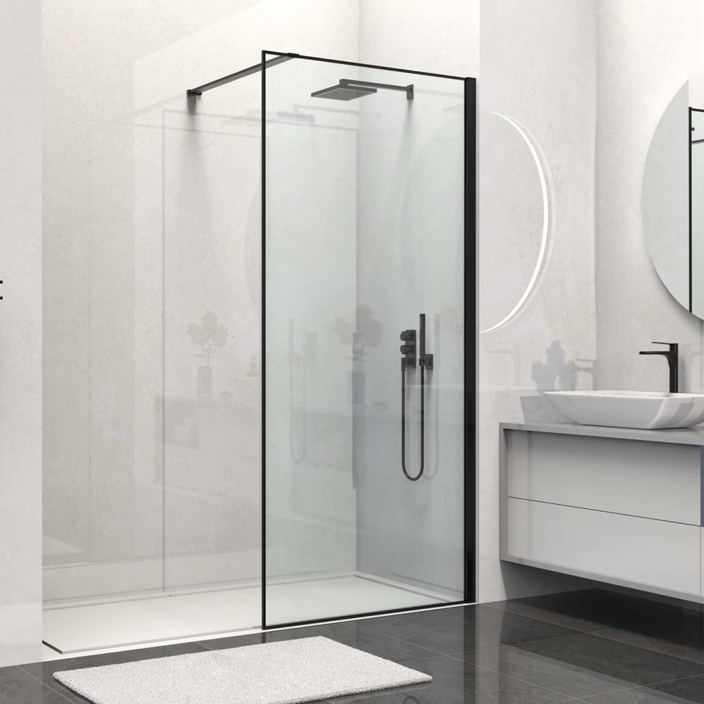 Изображение товара Душевая перегordonка VINCEA Walk-In 800-2000 черный матовый стекло прозрачное