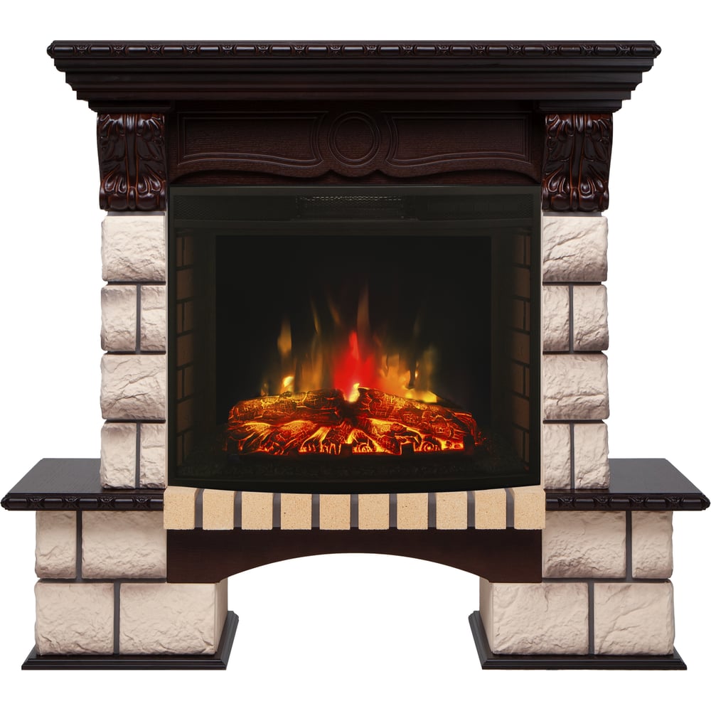 Изображение товара Каминокомплект RealFlame LEROY NT + EVRICA 25.5 с эффектом огня и теплом 25 м²