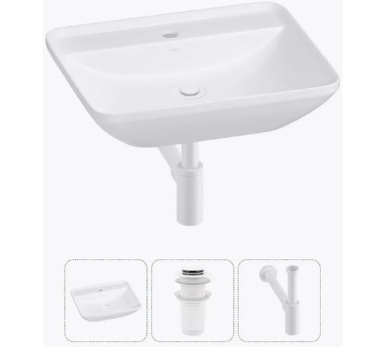 Изображение товара Набор 3 в 1 Wellsee Cute Twin S накладная раковина 55x42 см 20213377R