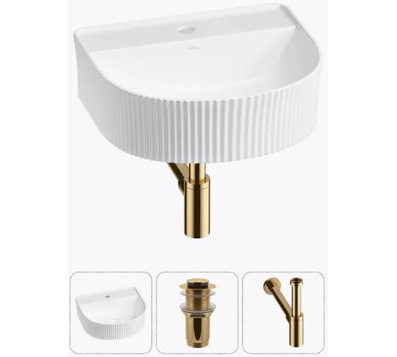 Изображение товара Набор 3 в 1 Wellsee Festive Fox накладная/подвесная раковина 40x35 см 20213424R