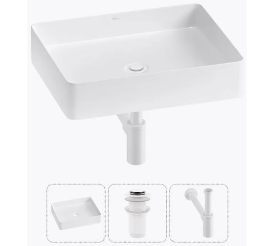 Изображение товара Набор 3 в 1 Wellsee FreeDom 2.0 накладная раковина 51x40 см 20214494R