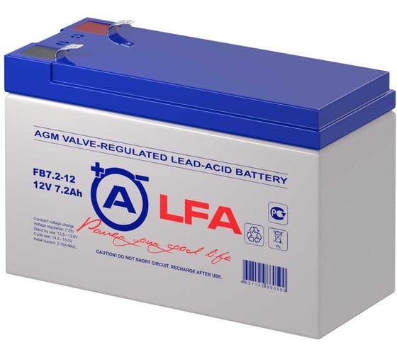 Изображение товара Аккумуляторная батарея LFA FB7.2-12 F2 12В 7.2 Ач УТ-00002609