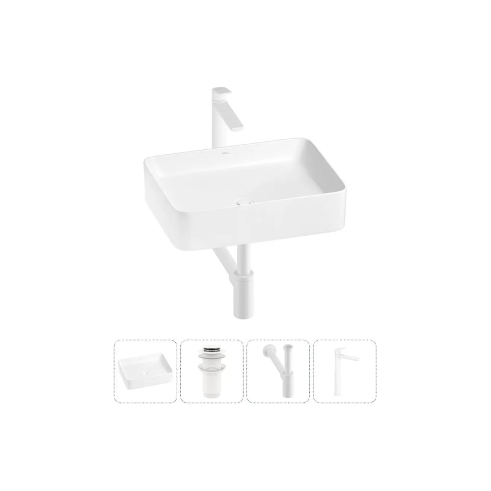 Изображение товара Набор 4 в 1 Wellsee Mint накладная раковина 50x38 см