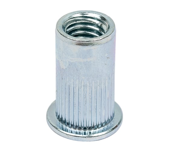 Изображение товара Заклепка-гайка ЦКИ М8х21, плоск., рифл., удл., Ст. Ц, REX, под пакет E: 3.5-6.0 мм, 100 шт. 68128