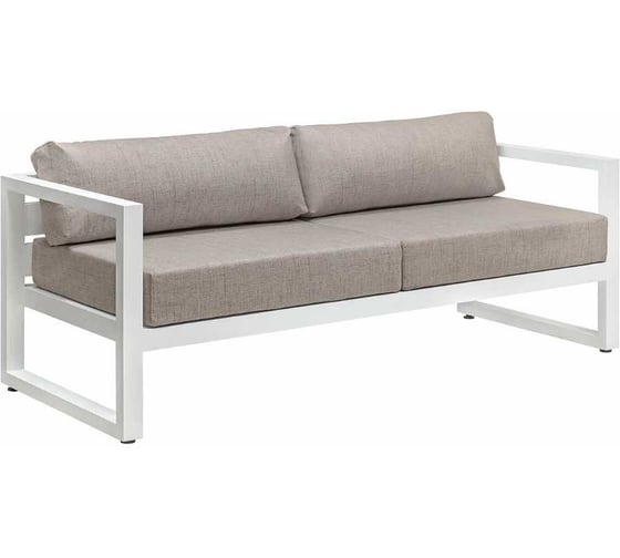 Изображение товара Диван уличный GreenWeen CAPRI модульный с левым подлокотником, каркас алюминий цвет белый, подушки рогожка, цвет пепельно-коричневый, 1900х750х770, GW-AL-CAPRI-SOFAM-L-1900W