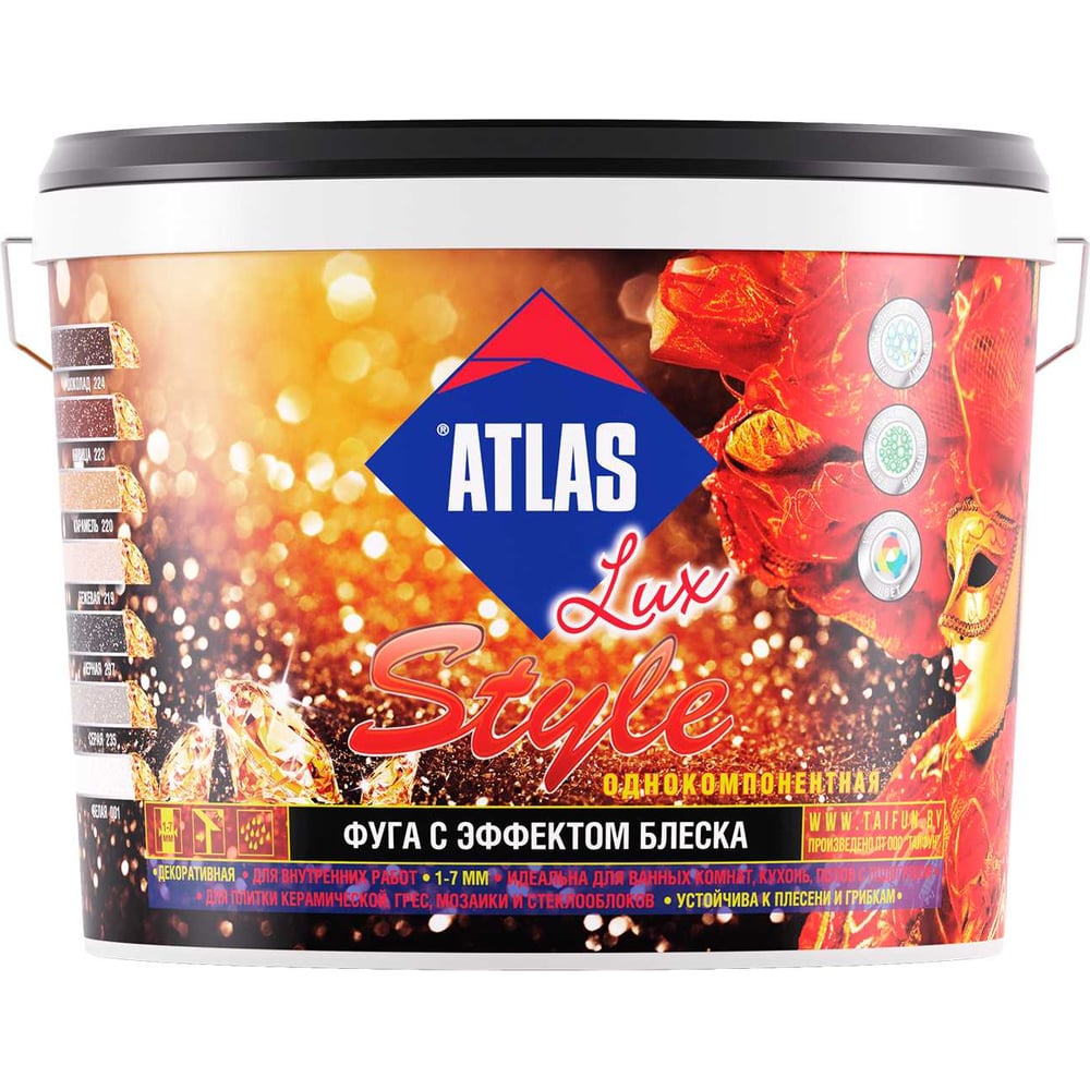 Изображение товара Затирка цементная Тайфун fuga atlas lux style № 237 черный с блесками 2кг