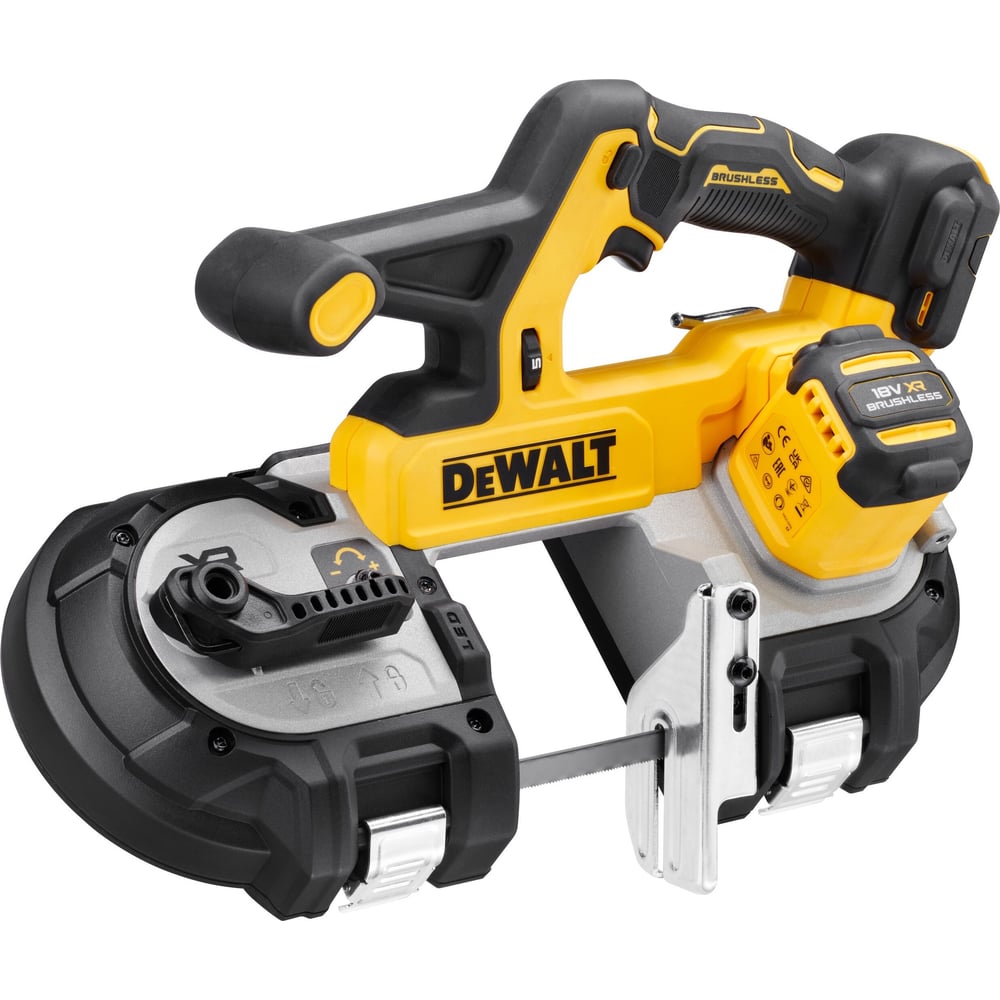 Изображение товара Аккумуляторная ручная ленточная пила DEWALT DCS378N, 18В, 174м/мин, без аккумулятора и зарядного устройства DCS378N-XJ
