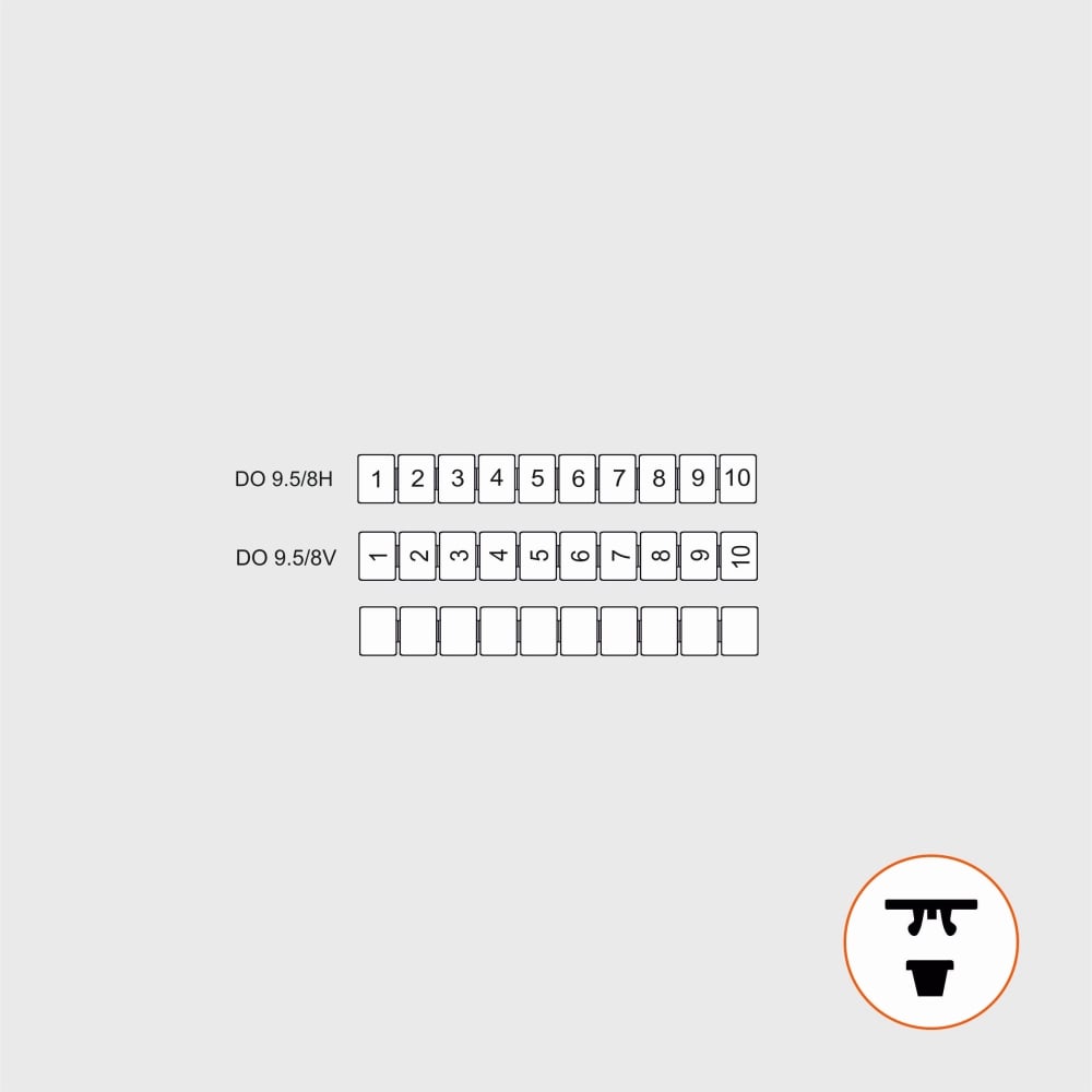 Изображение товара Набор маркировки KLRDO 9.5/8 для клемм 9.5x8 мм 2 шт