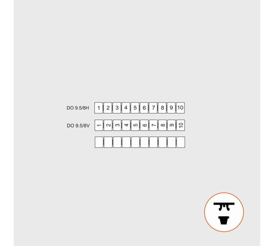Изображение товара Набор маркировки KLRDO 9.5/8 для клемм 9.5x8мм 2шт 20149580