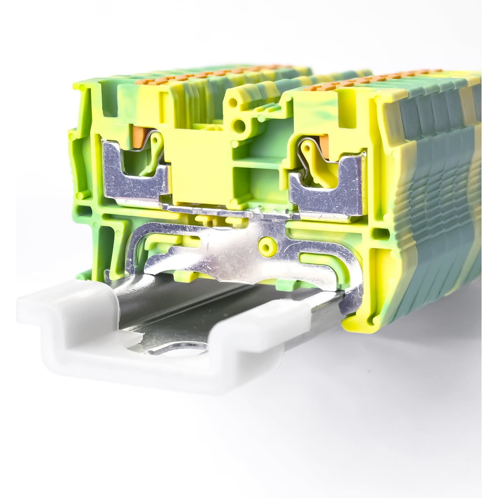 Изображение товара Клемма RYK 4 PE-V0 для подключения проводов 4 мм2, желто-зеленый, огнестойкая