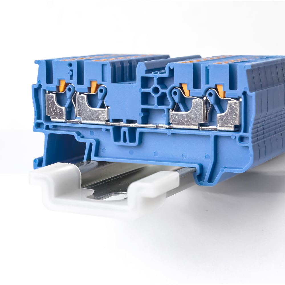 Изображение товара Клемма RYK 2.5 мм2 синяя огнестойкая V0 DIN-рейка