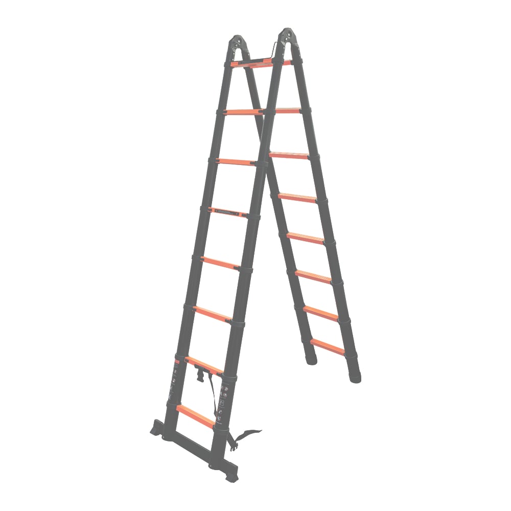 Изображение товара Лестница-стремянка ISMA телескопическая алюминевая бытовая 2.5+2.5м (8+8 ступенек) ISMA-UP250-M(62705)