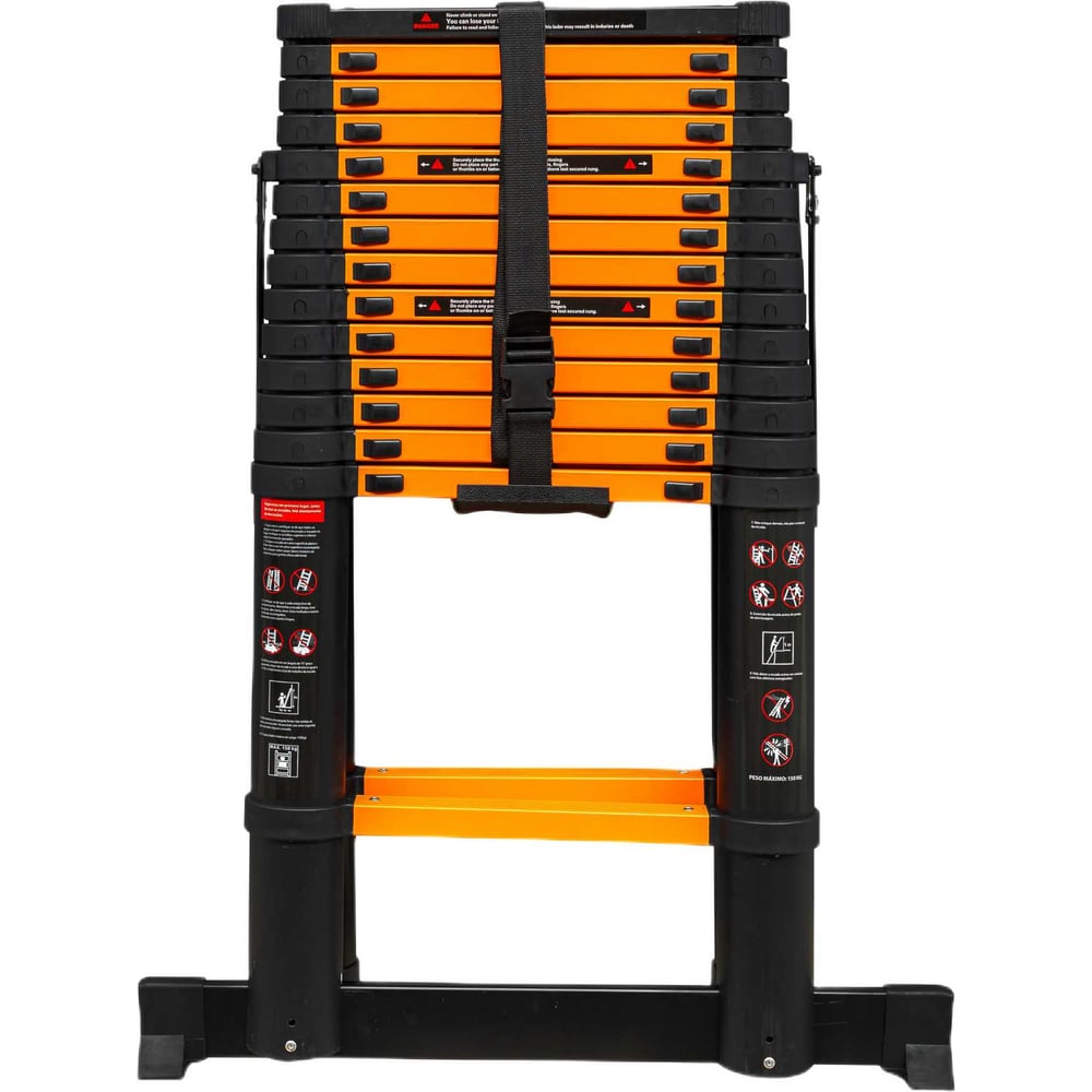 Изображение товара Телескопическая алюминиевая стремянка ISMA 4.4 м с 30 ступенями