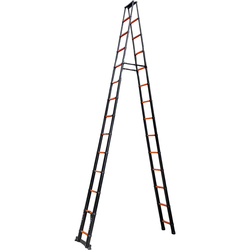 Изображение товара Стремянка телескопическая ISMA алюминевая, бытовая, 5.4м (14+14 ступенек) ISMA-UP540-2(62700)