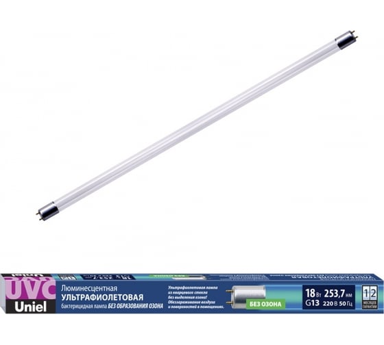 Изображение товара Ультрафиолетовая бактерицидная лампа Uniel UVCB/G13/CL EFL-T8-18 UL-00007276