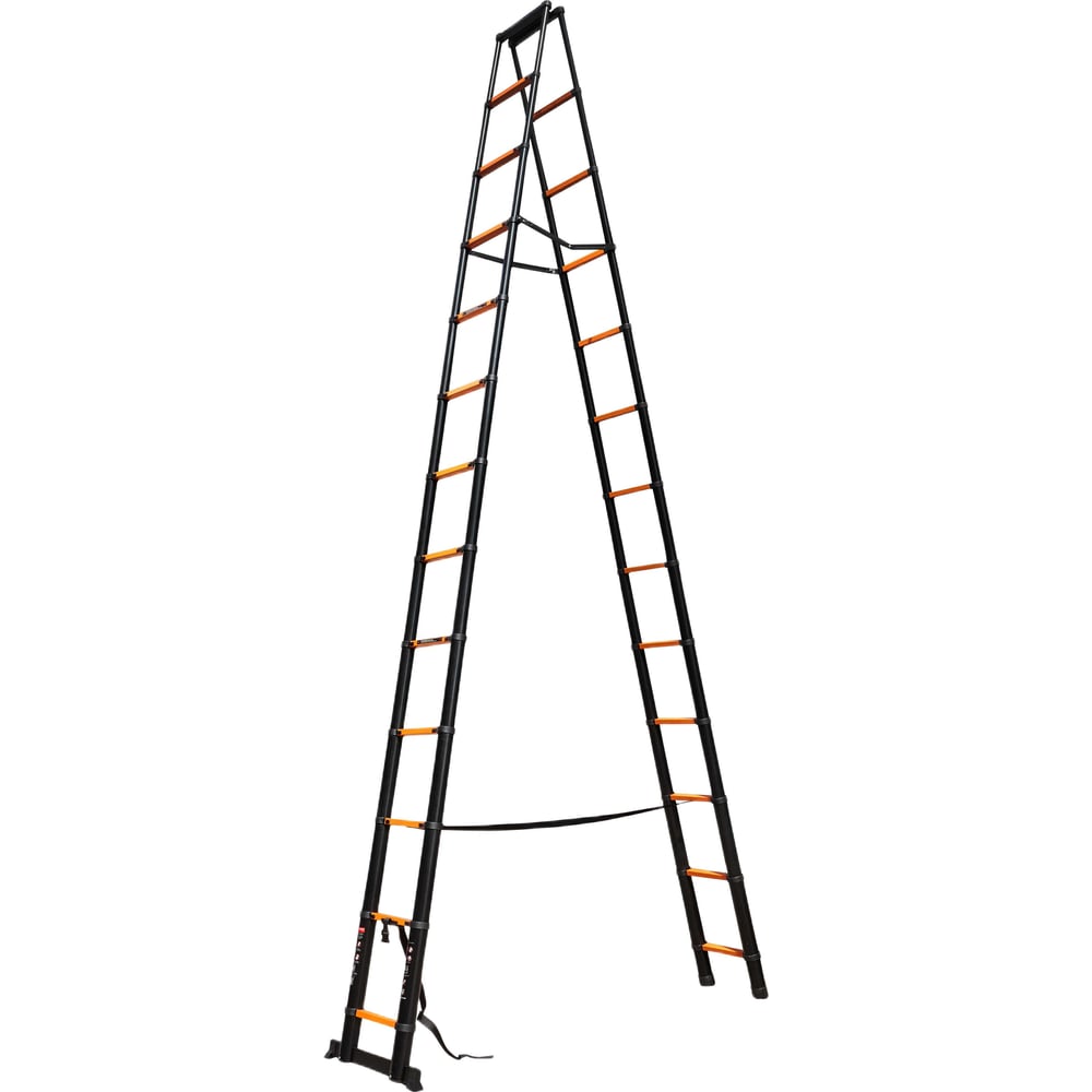 Изображение товара Стремянка телескопическая ISMA, алюминиевая, 5м, 13+13 ступенек